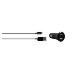 3Sixt Dual USB Car Charger 3.4A Lightning Black