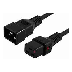 BluPeak COMSOL 1M IEC LOCK POWER CABLE IEC-C20(M) TO IEC-C19(F) BLACK