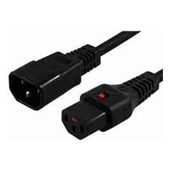 BluPeak COMSOL 3M IEC LOCK POWER CABLE IEC-C14(M) TO IEC-C13(F) BLACK