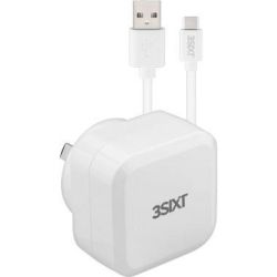 3Sixt Wall Charger AU 5.4A USB-C Cable 1m White