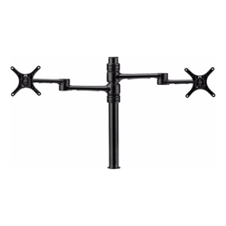 Atdec Articulated Dual Monitor Arm Fits Up to 2x 27" Monitors Landscape 8kg Max Load Each Bolt Through  F-Clamp Fixing Black 10 Year Warranty
