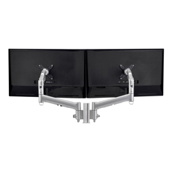 Atdec AWM Dual Monitor Mount solution on a 135mm Post bolt white