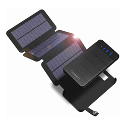 Cygnett 8KmAh Power Bank with Solar Panels Black (CY2805PBCHE) Detachable solar panels Up to 3 phone charges Dual charging (2 x USB-A)