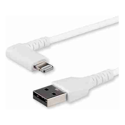 StarTech STARTECH.COM 1M USB-A TO LIGHTNING CHARGE/SYNC CABLE Right ANGLED DURABLE MFi WHITE 2