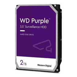WD Western Digital WD Purple 2TB 3.5&quot; Surveillance HDD 5400RPM 64MB SATA3 145MB/s 180TBW 24x7 64 Cameras AV NVR DVR 1.5mil MTBF 3yrs ~WD20PURZ