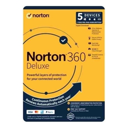 Symantec Norton 360 Deluxe 5 Devices 1Yr Retail Box VPN DarkWeb