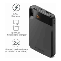 Cygnett ChargeUp Boost 5K mAh Power Bank Black (CY4743PBCHE)2 Years Warranty