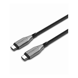 Cygnett Armoured USB-C to USB-C (2.0) Cable (2M) Black(CY4676PCTYC)5A/100WBraided480Mbps TransferFast ChargeBest for Laptop 5 Years Warranty