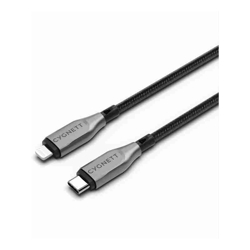 Cygnett Armoured Lightning to USB-C (2.0) Cable (50cm) -Black(CY4666PCCCL)30WBraided480Mbps TransferFast Charge iPhone/iPad MFi 5 Years Warranty