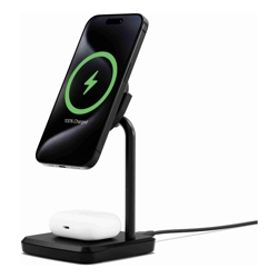 Cygnett ChargeBase Qi2 2-in-1 Magnetic 15W Wireless Charger Black (CY5067BUNCP)1.2M USB-C Cable25W Wall Charger80 Swivel Head2 Years Warranty