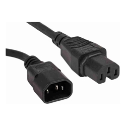 4Cabling 1.5m IEC C14 to C15 High Temperature Extension Cable | Black