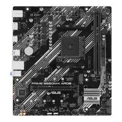 Asus AMD B550M PRIME B550M-K ARGB (Ryzen AM4) Micro-ATX Motherboard 2x DDR4 64GB  Dual M.2  PCIe 4.0 Realtek 1Gb Ethernet DP HDMI