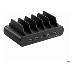 Shintaro 150W 5-Port GaN Charger USB-C &amp; USB-A (Docking Bays) Multi-Port Fast Charing for Laptops Smartphones Tablets Power Sharing Optimisation