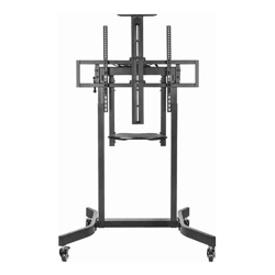 Brateck Deluxe Motorized Large TV Cart with Tilt Equipment Shelf and Camera Mount Fit 55&quot;-100&quot; Up to 120kg- Matte Black
