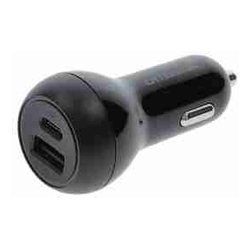 OtterBox 32W Dual Port Standard Fast Car Charger Black (77-98235) 1 USB-C (20W) + 1 USB-A Smart  Compact design Hassle-Free 2 Years Warranty
