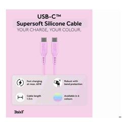 3Sixt SPLASH by 3sixT USB-C to USB-C Cable 1.5m 60W Candy Pink