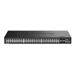 D-Link 52-Port Gigabit Smart Managed Stackable Switch with 48 1000Base-T and 4 SFP+ Ports.