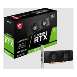MSI nVidia GeForce RTX 3050 LP 6G OC Video Card 1492 MHz Boost Clock 6GB GDDR6 PCI-E 4.0 1x DisplayPort 1.4a 2x HDMI