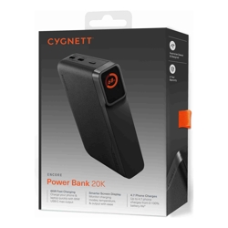 Cygnett Encore 20k mAh Power Bank Graphite(CY5633PBCHE) 65W 2x USB-C PD 1x USB-A Ports LED Display 2 Years Warranty