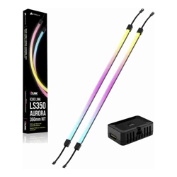 Corsair iCUE LINK LS350 Aurora RGB Light Strips 350mm Kit 350x10x10mm magnetic mount black addressable LEDs