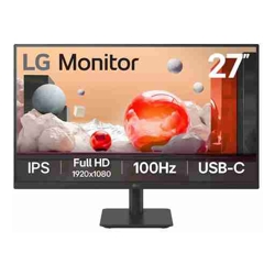 LG 27&quot; IPS Full HD Monitor with 100Hz refresh rate USB-C (65W PD) 3-side borderless design Reader Mode Flicker Safe and tilt-adjustable stand