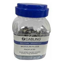 4Cabling RJ45 8P8C Cat 6A 23AWG 1.5mm Crimp Plug Shielded  | PACK of 50