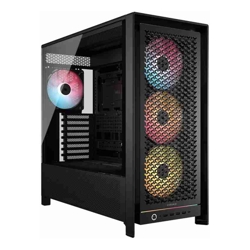 Corsair FRAME 5000D RS ARGB High-Airflow Mid-Tower PC Case Black ATX 450mm GPU 175mm CPU cooler 360mm rad 4x RS140 ARGB 1x USB-C 3.2