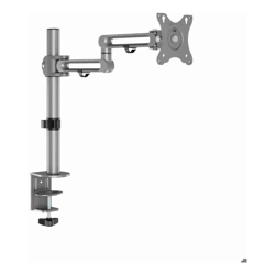 4Cabling Single Monitor Premium Aluminum Articulating Monitor Bracket | Metallic Grey | 8KG Max | 17&quot;-32&quot;
