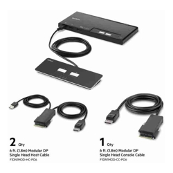 Belkin Cybersecurity and Secure KVM 2-Port Single Head DP Modular Secure KVM Switch PP4.0 W/ Remote-Black(F1DN102MOD-PP-4)12VDC 2.5A2 Years Warranty