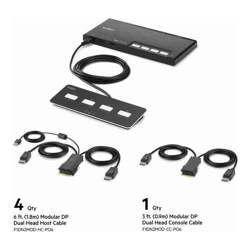 Belkin Cybersecurity and Secure KVM 4-Port Dual Head DP Modular Secure KVM Switch PP4.0 W/ Remote Black(F1DN204MOD-PP-4)12VDC 2.5A2 Years Warranty