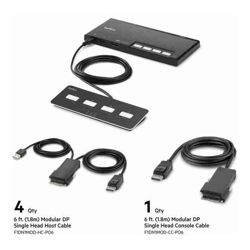 Belkin Cybersecurity and Secure KVM 4-Port Single Head DP Modular Secure KVM Switch PP4.0 W/ Remote Black(F1DN104MOD-PP-4)12V2.5A2 Years Warranty