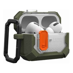 UAG Plasma Apple Airpods Pro (2nd Gen) Rugged Case Olive Drab (104128114040) DROP+ Military Standard Detachable Carabiner 10 Years Warranty