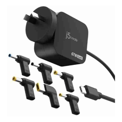 J5create JUP1565DCU 67W GaN PD USB-C Mini Charger with 6 Types of DC Connector