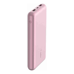 Belkin BoostCharge Power Bank 10K (Triple-Port) Pink (BPB012btPK) 2xUSB-A 1xUSB-C USB-C to USB-A Cable 15W Total Power LED Light Indicater