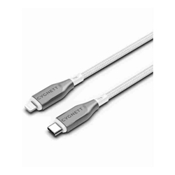 Cygnett Armoured Lightning to USB-C (2.0) Cable (1M) -White(CY4668PCCCL)30WBraided 480Mbps Transfer Fast Charge iPhone/iPad MFi 5 Years Warranty