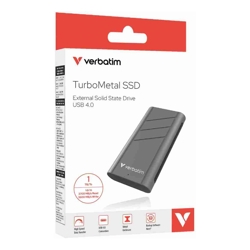 Verbatim TurboMetal SSD USB 4.0 1TB  High Speed Data transfer up to 3700 MB/s read and 3600 MB/s write (LS)