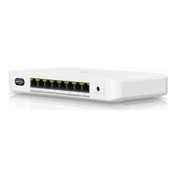 Ubiquiti Device Bridge Switch Compact PoE+ Switch* (1) 10 GbE Port (7) 2.5 GbE Ports 6 GHz WiFi 7 Integration Seamless High-CapacityUniFi WiFi.