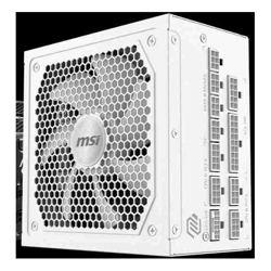 MSI MAG A1000GL PCIE5 ATX Power Supply Unit 80 PLUS Gold Fully modular flat cables 0 RPM Mode Active PFC design White