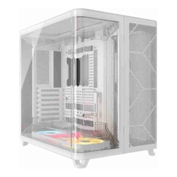 Corsair AIR 5400 LX-R RGB iCUE LINK Triple Chamber Mid-Tower PC Case White; ATX/E-ATX; 467x470x340mm; TG; 360GPU; 180CPU; 360RAD; USB-C