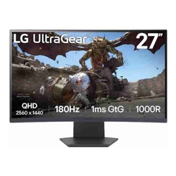LG UltraGear 27GS60QC-B 27" QHD 180Hz Curved Gaming Monitor 2560x1440 VA 1ms FreeSync HDMI &amp; DisplayPort Tilt Stand 1 Yr Wty (Ex Demo)