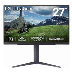 LG UltraGear 27GS85Q-B 27" QHD 180Hz Gaming Monitor 2560x1440 IPS 1ms 200Hz OC G-SYNC FreeSync DisplayHDR 400 Height Adjustable Stand 1 Yr Wty (Ex Demo)