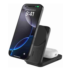 Belkin UltraCharge 2-in-1 Foldable Magnetic Wireless Charger 25W With Qi2 + 45W USB-C Wall Charger + USB-C Cable- Black (WIZ039auBK) 2 Years Warranty