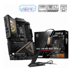 MSI X870E ACE MAX AM5 X870E flagship Ryzen 7000-9000 DDR5-8400+ OC PCIe 5.0 dual M.2 Gen5 USB4 Wi-Fi 7 10G+5G LAN Audio Boost 5