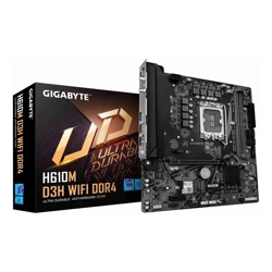 Gigabyte H610M D3H WIFI DDR4 Intel LGA 1700  2x DDR4 ~64GB 1 x HDMI 1x PCI x16 1x PCI=E x11x M.2 4x SATA 4x USB3.2 2x USB 2