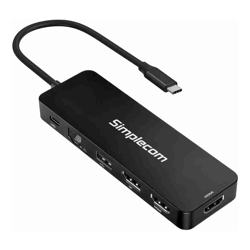 Simplecom CHT811 11-in-1 USB-C 4K Triple Display MST Docking Station with Dual HDMI DP