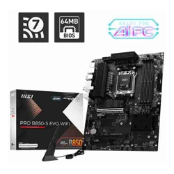 MSI PRO B850-S EVO WIFI AMD B850 AM5 Ryzen 9000/8000/7000 4xDDR5 256GB 8200+MT/s OC PCIe 5.0 x16 3xM.2 5G LAN Wi-Fi 7 3yr wty
