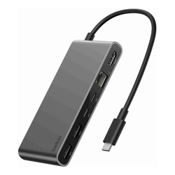 Belkin Connect 8-Port USB-C Hub with 2.5Gb Ethernet (INC024fqSGY) 100W PD 10Gbps 4K@60Hz 2xUSB-A 1xUSB-C 1x HDMI 1x MicroSD 2 Years Warranty