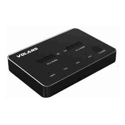 Volans VL-UCM2DS-S Aluminium 2-Bay USB-C (Gen 2) M.2 NVMe PCI-E SSD Docking Station with Clone 1 Year Warranty