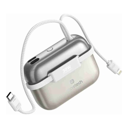 Choetech B812-GO Mini Bag Digital CCC Certified 10000mAh 30W Fast Charging Power Bank Gold with USB-C + 8-pin iPhone Cables