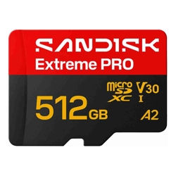SanDisk 512G Extreme PRO microSD UHS-I Card (SDSQXCJ-512G-GS6MA)